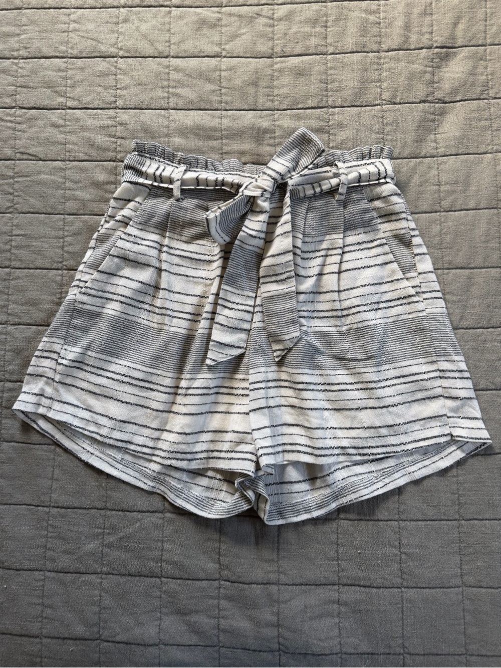 Roolee Women's Striped Cotton Paperbag Shorts